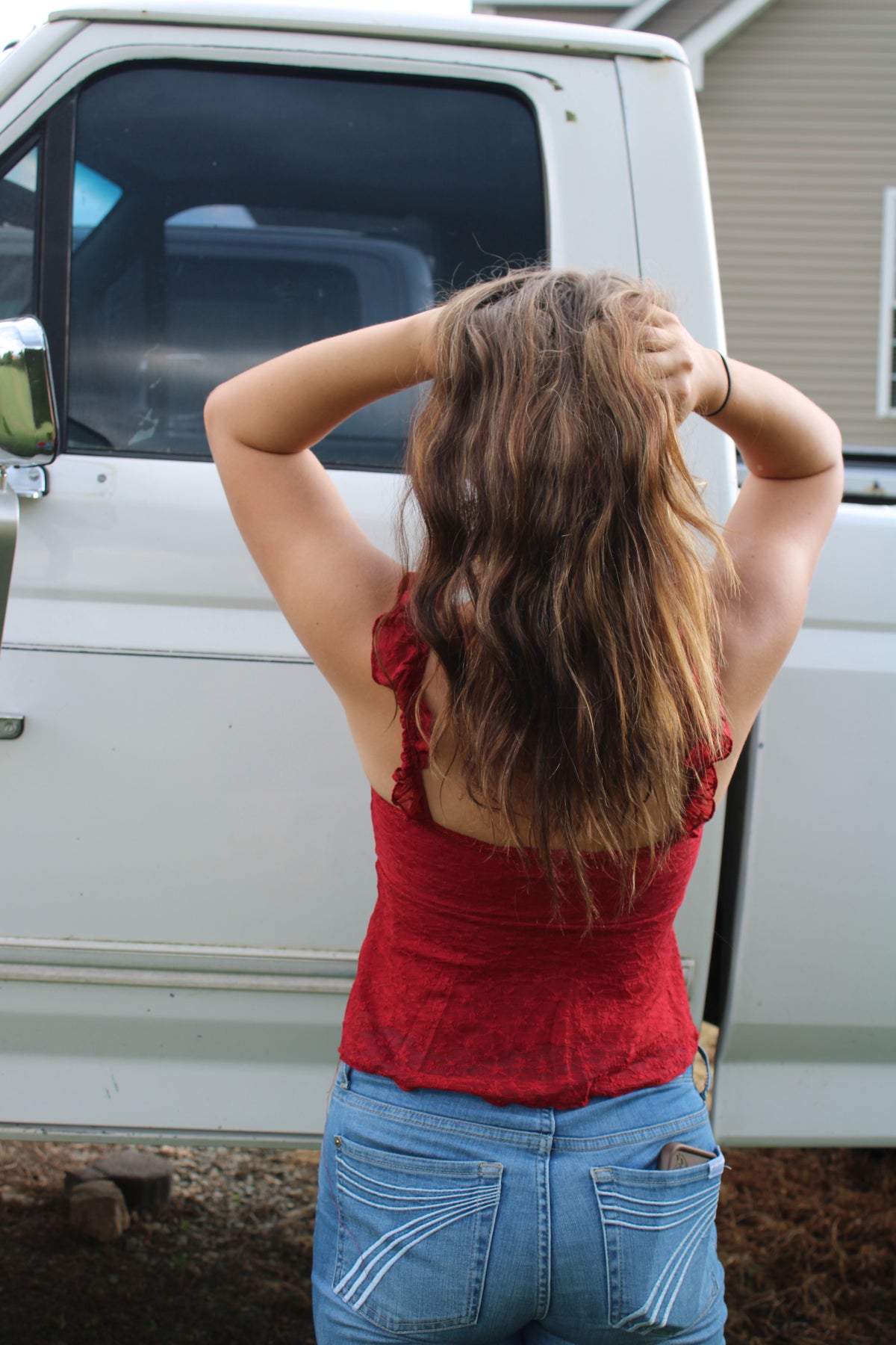 Ruby Red Lace Top